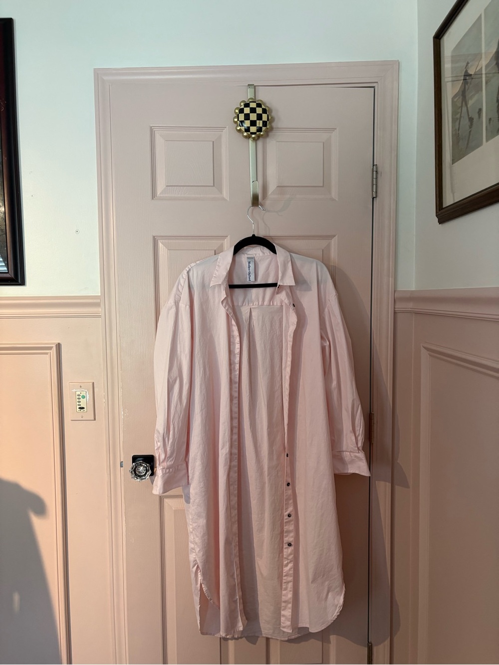 Mother Oxford Light Pink Button Cuff Dress Shirt